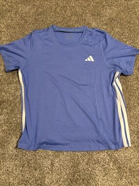 Adidas Blue Athletic Tee Womens Size L Climacool